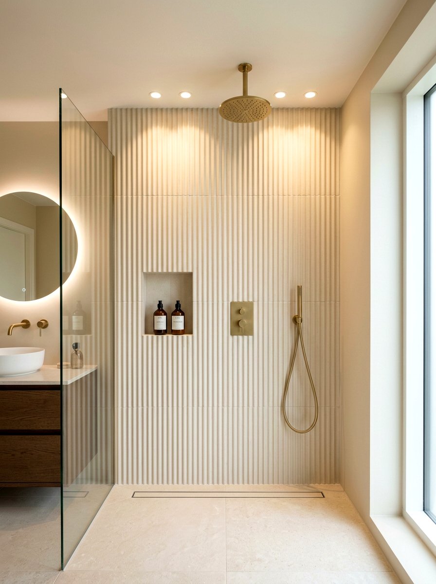 Fluted Textured Wall Tile - 30 shower tile pattern ideas