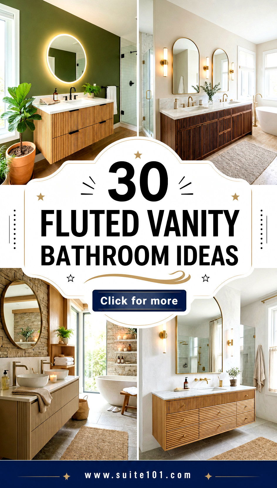 Fluted Vanity Bathroom Ideas 30 Modern Storage and Sink Styles - Fluted Vanity Bathroom Ideas: 30 Modern Storage & Sink Styles