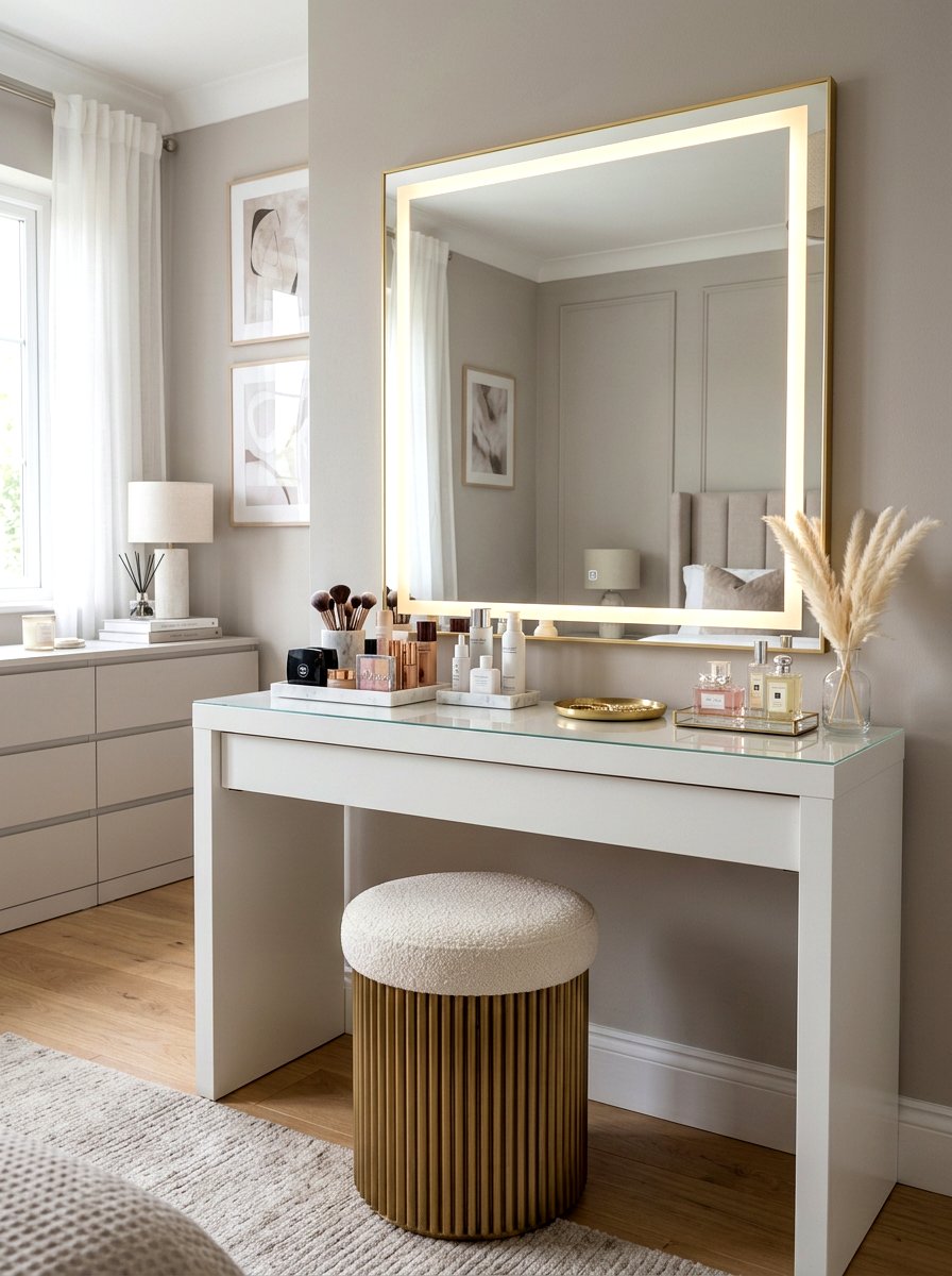 Fluted Vanity Stool - 30 fluted furniture ideas