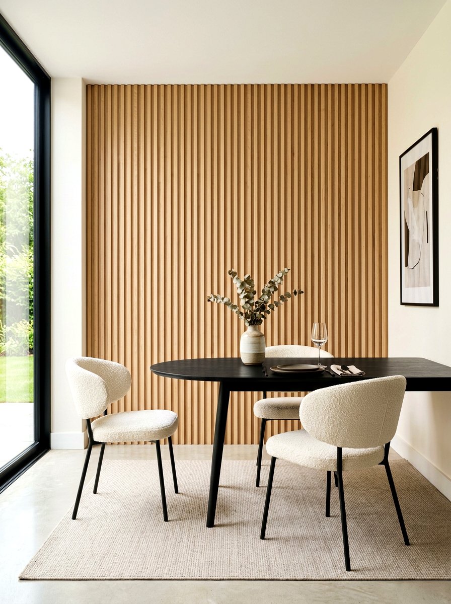 Fluted Wall Panel Detail - 30 small dining room ideas