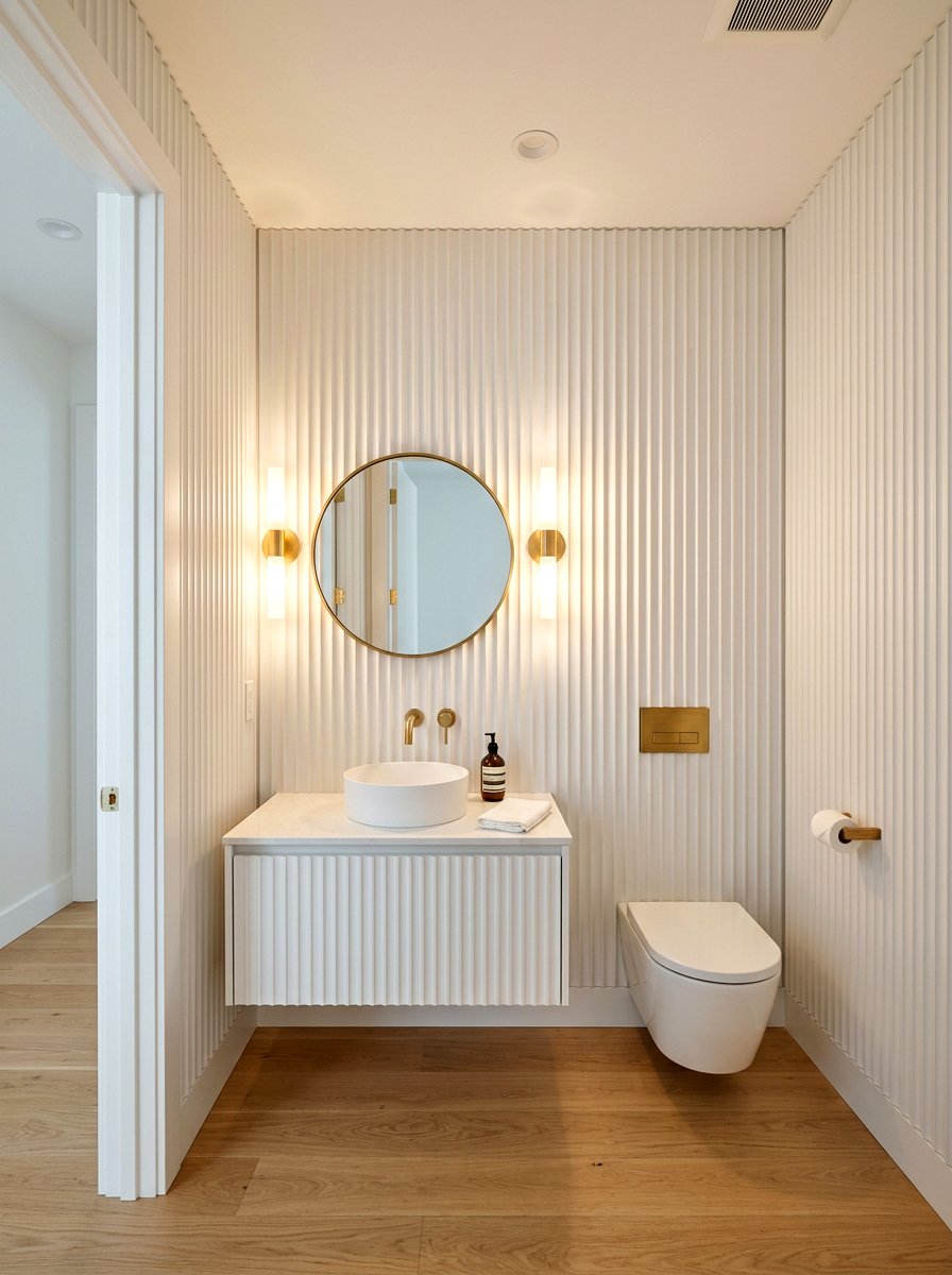 Fluted Wall Powder Room - 30 opulent powder room ideas