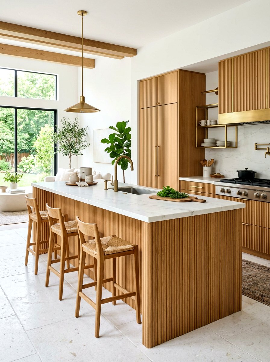 Fluted Wood Cabinet Design - 30 panel ready kitchen ideas