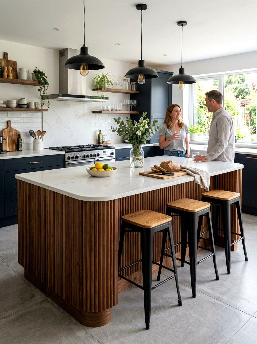 Fluted Wood Detail - 30 kitchen remodel ideas