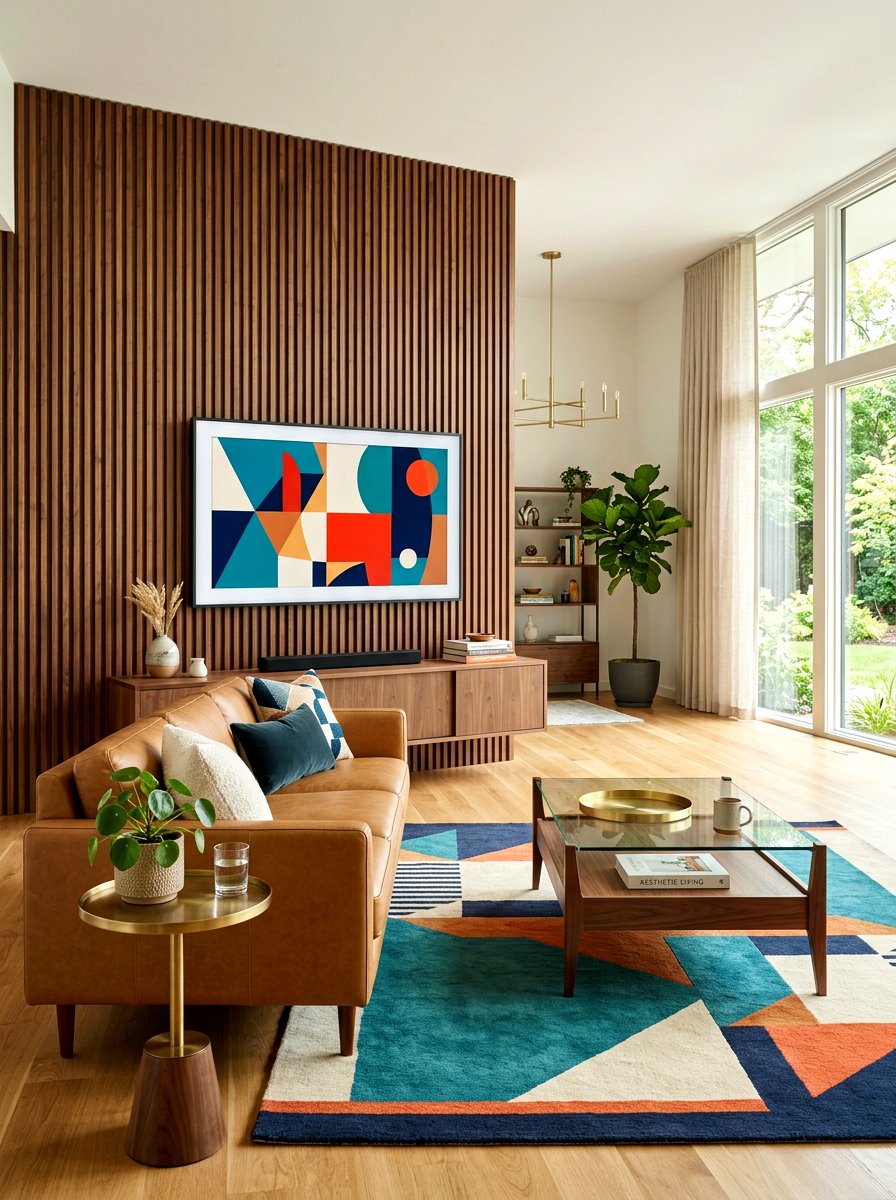 Fluted Wood Panel - 30 layered texture living room ideas