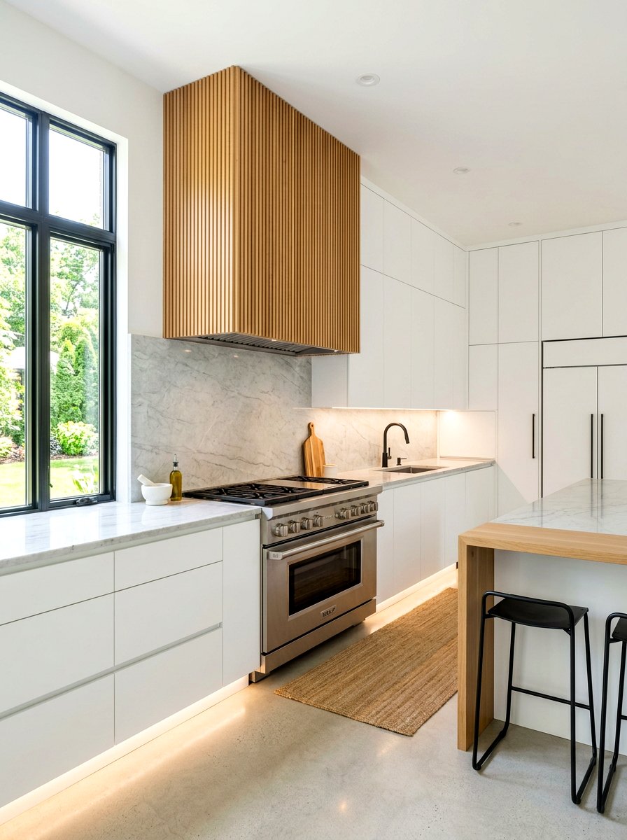 Fluted Wood Vent Hood - 30 wood vent hood ideas