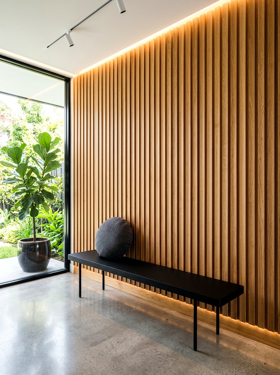 Fluted Wood Wall Panel - 30 TikTok entryway ideas