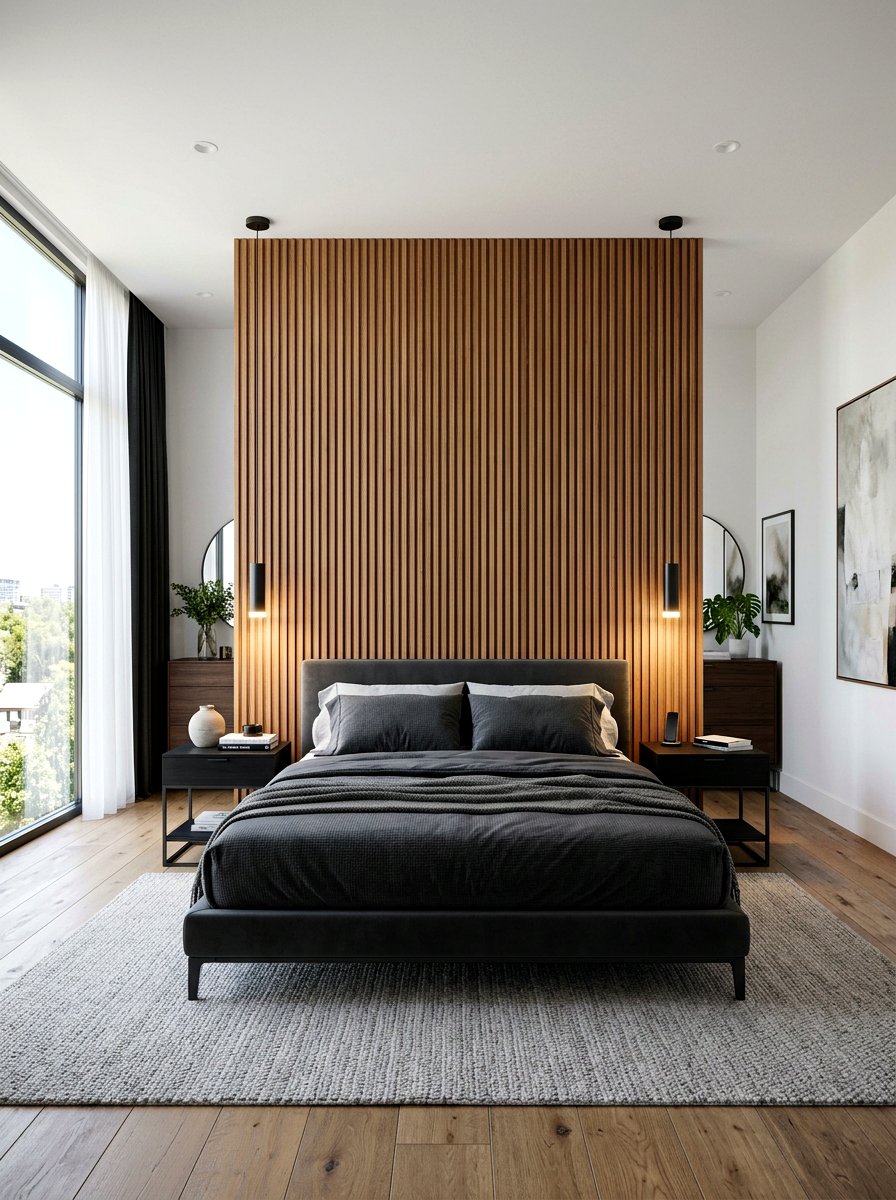 Fluted Wood Wall - 30 textured wall ideas