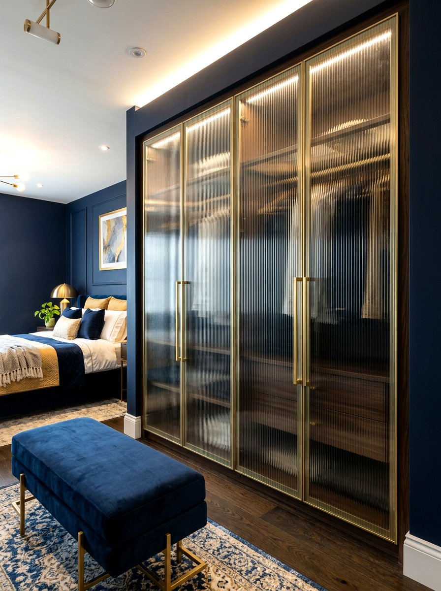 Fluted glass closet doors - 30 glass front closet ideas