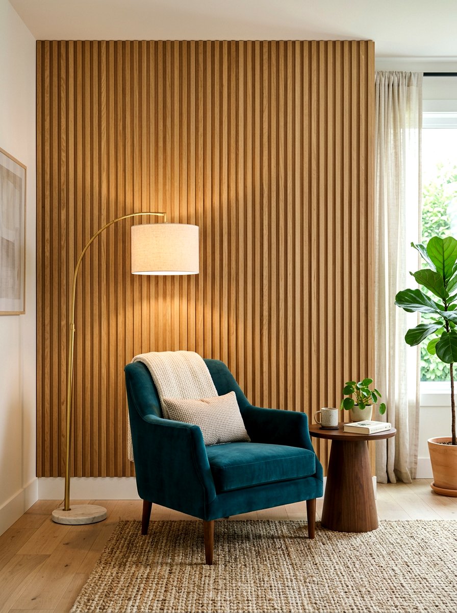 Fluted wall panel living room decor - 30 art deco living room ideas