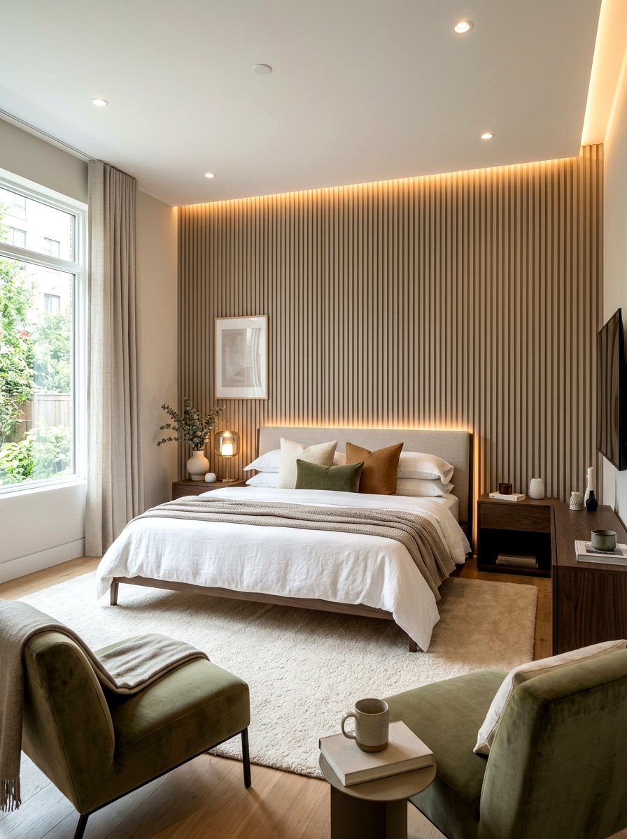 Fluted wall paneling - 30 neo deco bedroom ideas