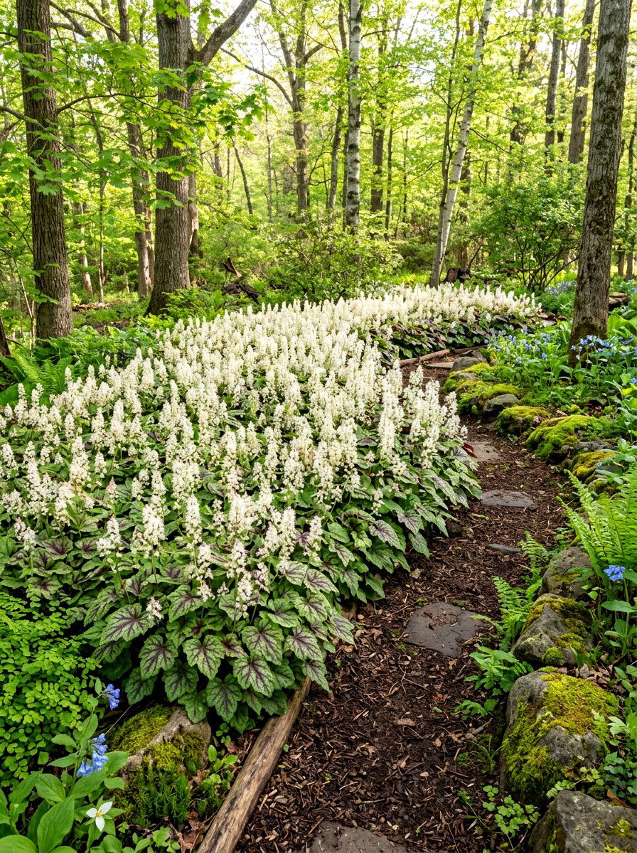 Foamflower - 30 shade flower bed ideas