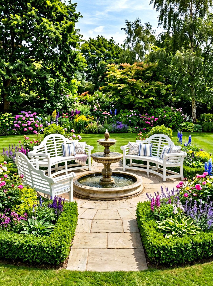 Focal Point Curved Bench In Backyard - 30 curved bench garden ideas