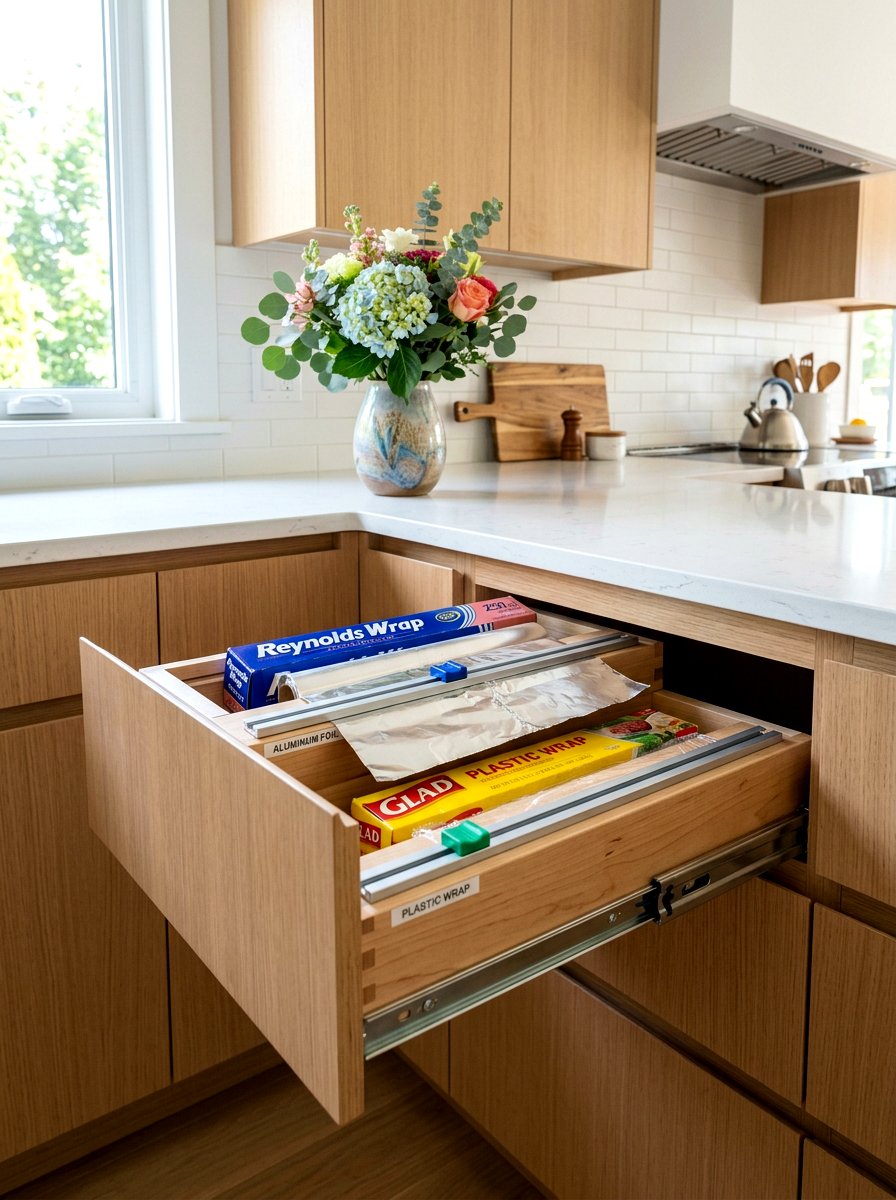 Foil And Wrap Dispenser - 30 kitchen drawer organization ideas