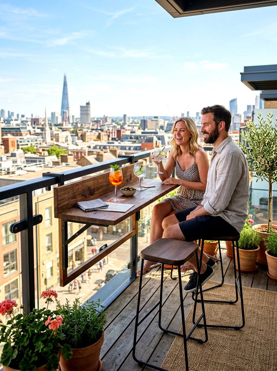 Fold Down Bar Table - 30 budget deck ideas