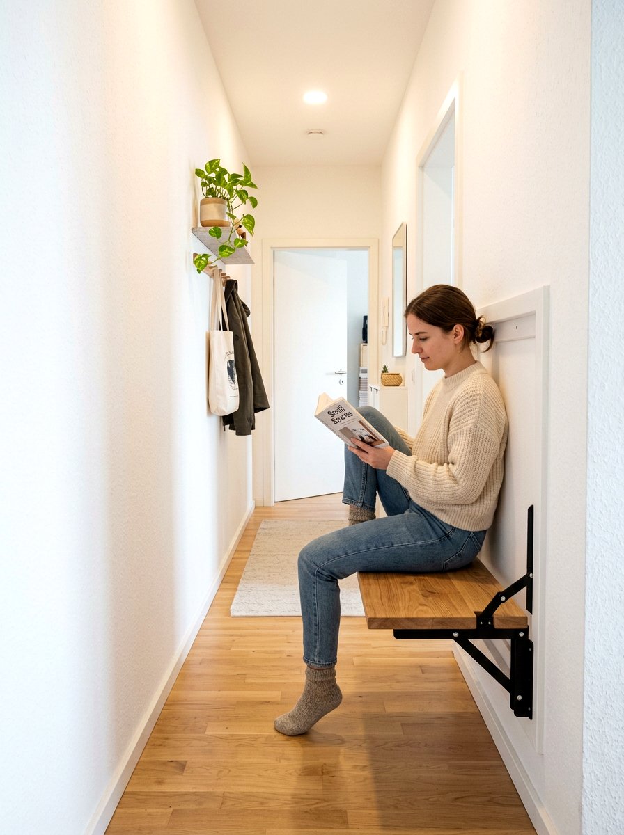 Fold Down Bench - 30 apartment entry bench ideas