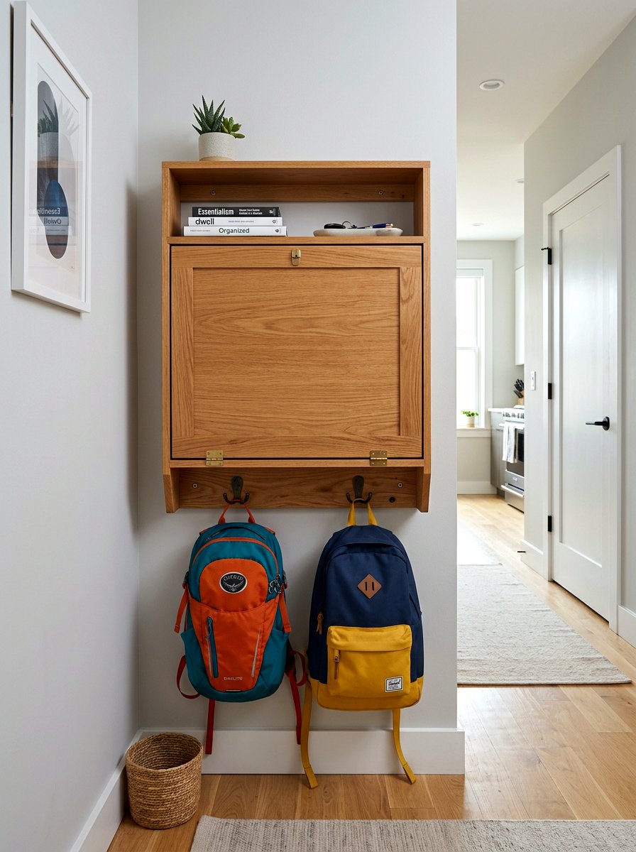 Fold Down Desk - 30 backpack drop zone ideas