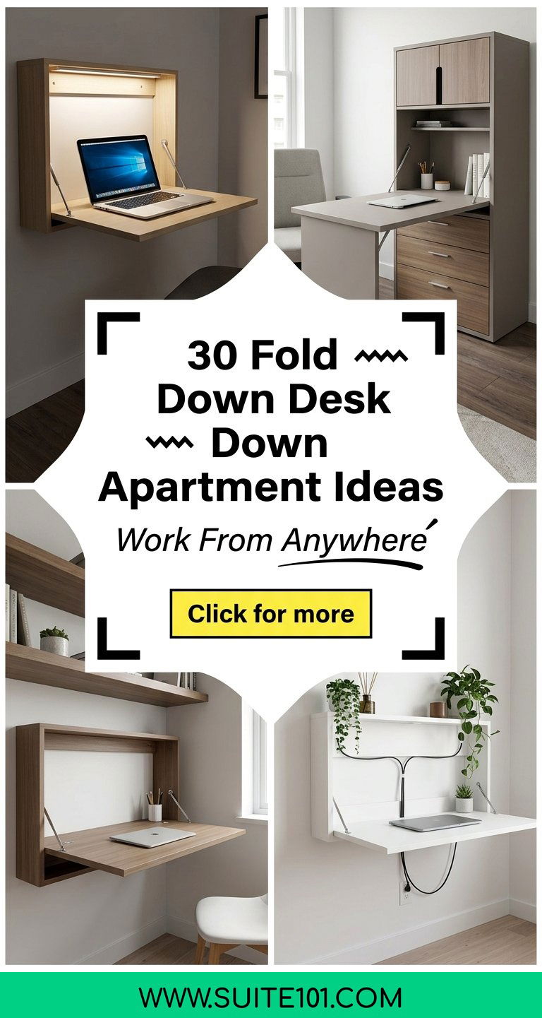 Fold Down Desk Apartment Ideas 30 Space-Saving Setups - Fold Down Desk Apartment Ideas: 30 Space-Saving Setups