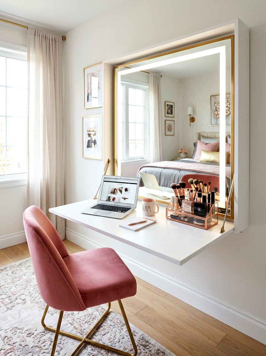Fold Down Desk With Mirror - 30 fold down desk ideas