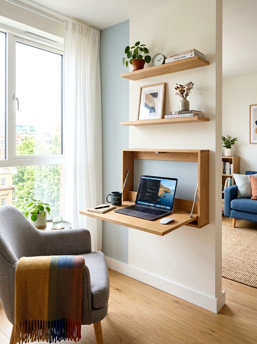 Fold Down Desk - 30 hidden storage furniture ideas