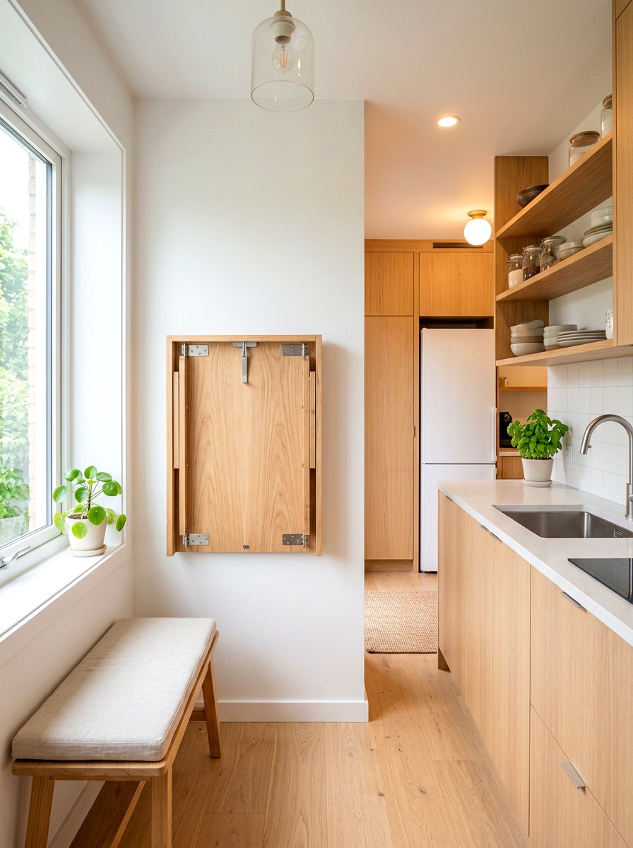 Fold Down Kitchen Table - 30 micro kitchen storage ideas