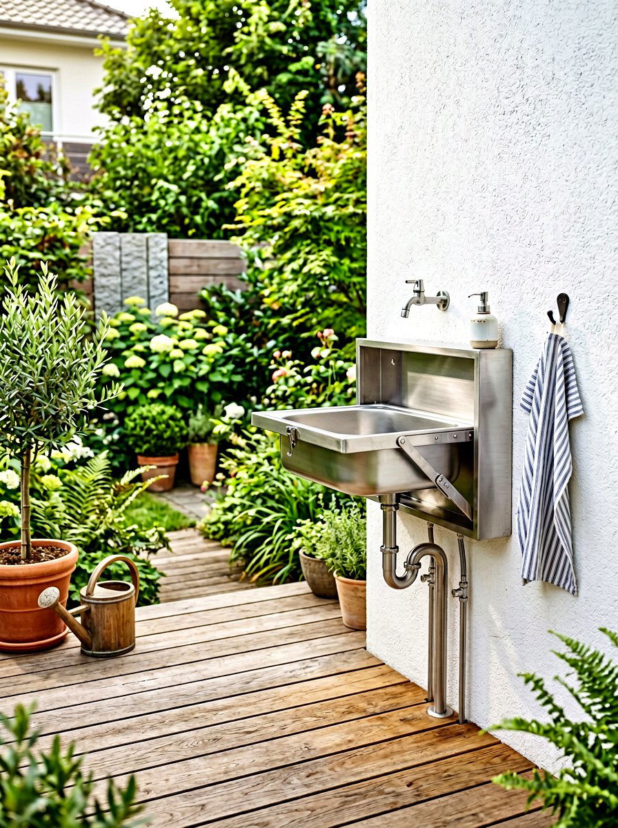 Fold Down Outdoor Sink - 30 outdoor utility sink ideas