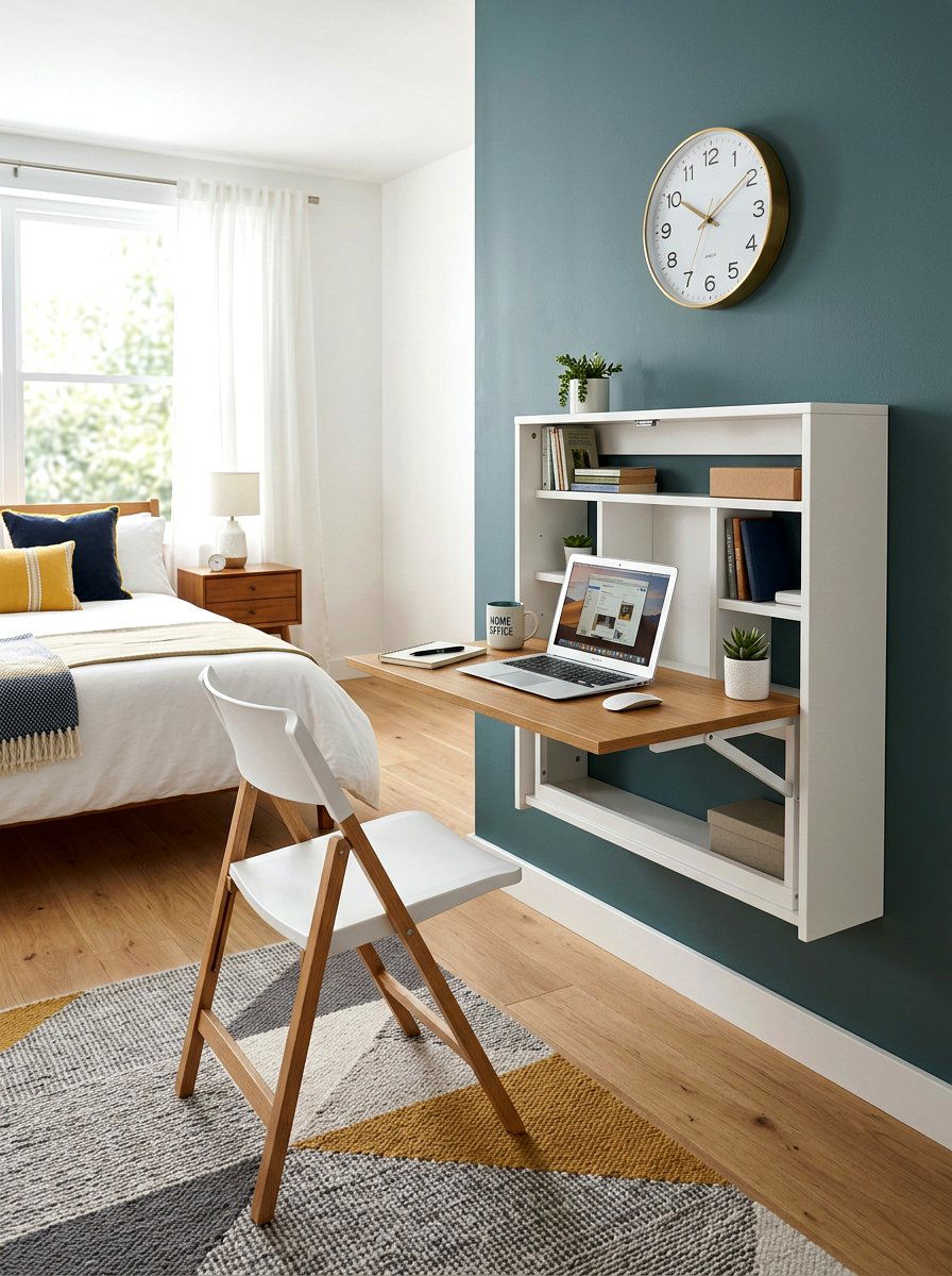 Fold Down Wall Desk - 30 homework station ideas