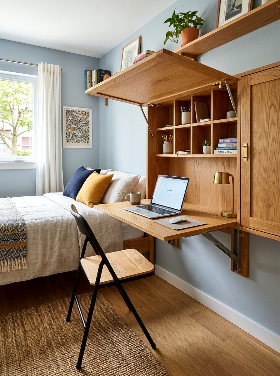 Fold Down Wall Desk - 30 kids study corner ideas