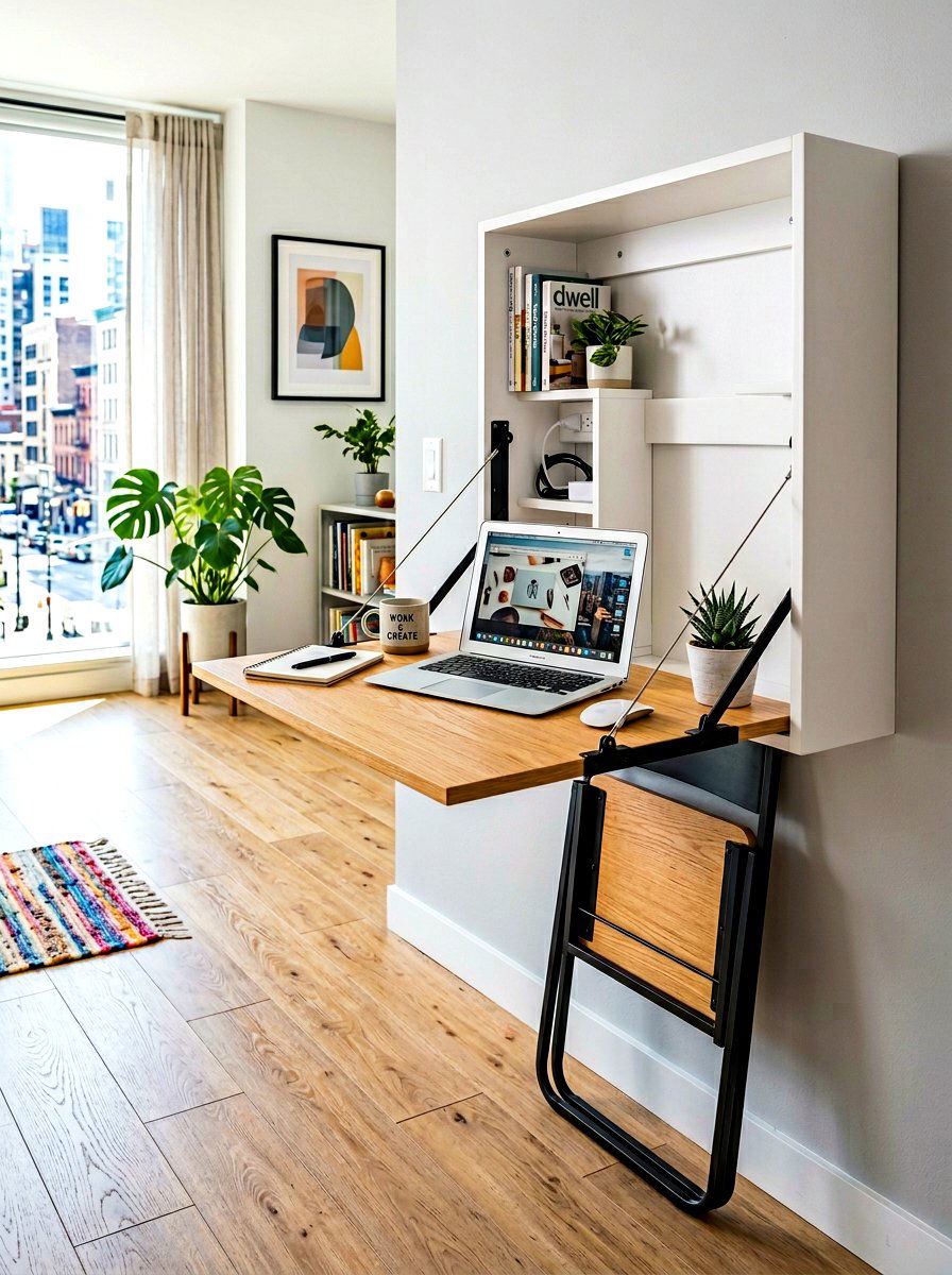 Fold Down Wall Desk - 30 office nook ideas