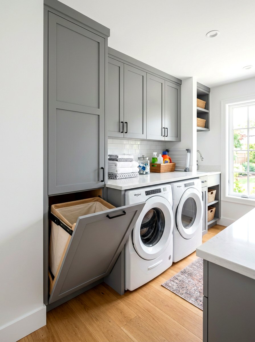 Fold Out Laundry Door - 30 hidden hamper ideas