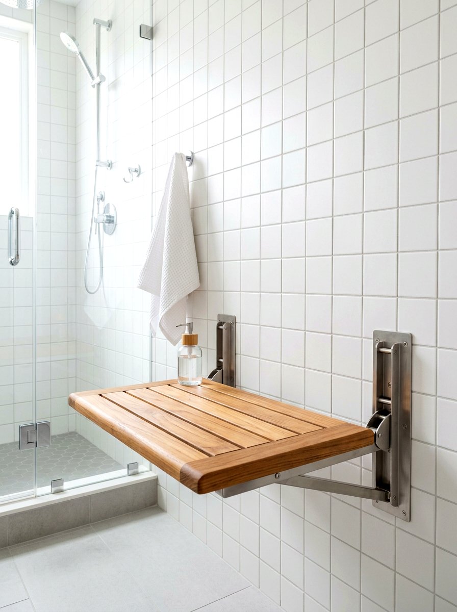 Fold Up Bench - 30 steam shower ideas