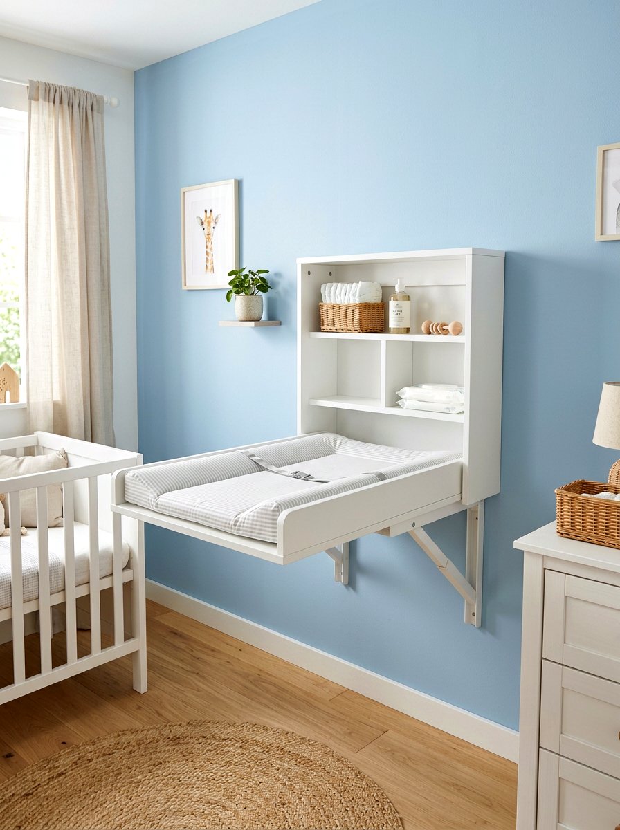 Fold down changing table - 30 nursery corner ideas