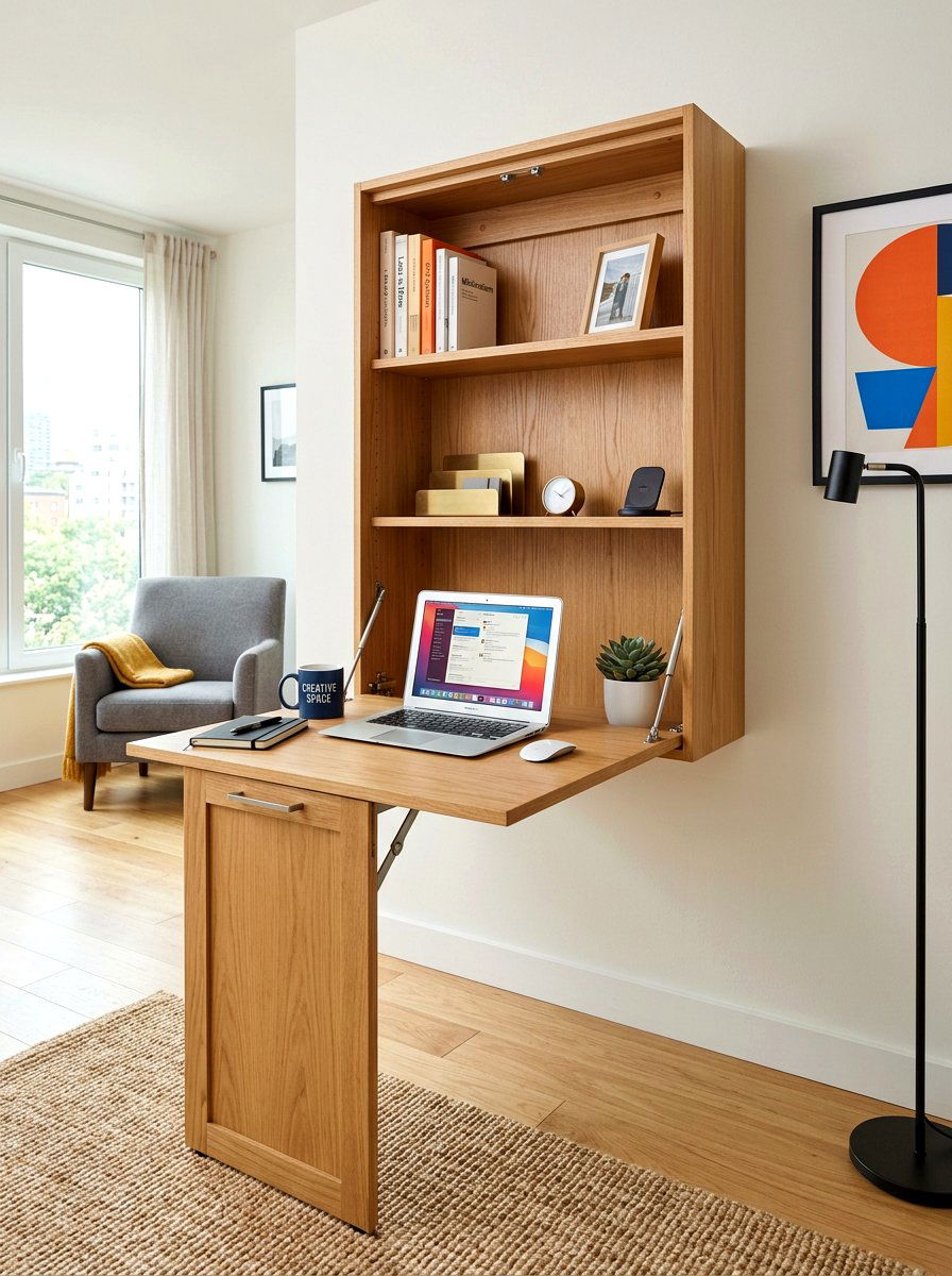 Fold down murphy desk - 30 homework nook ideas