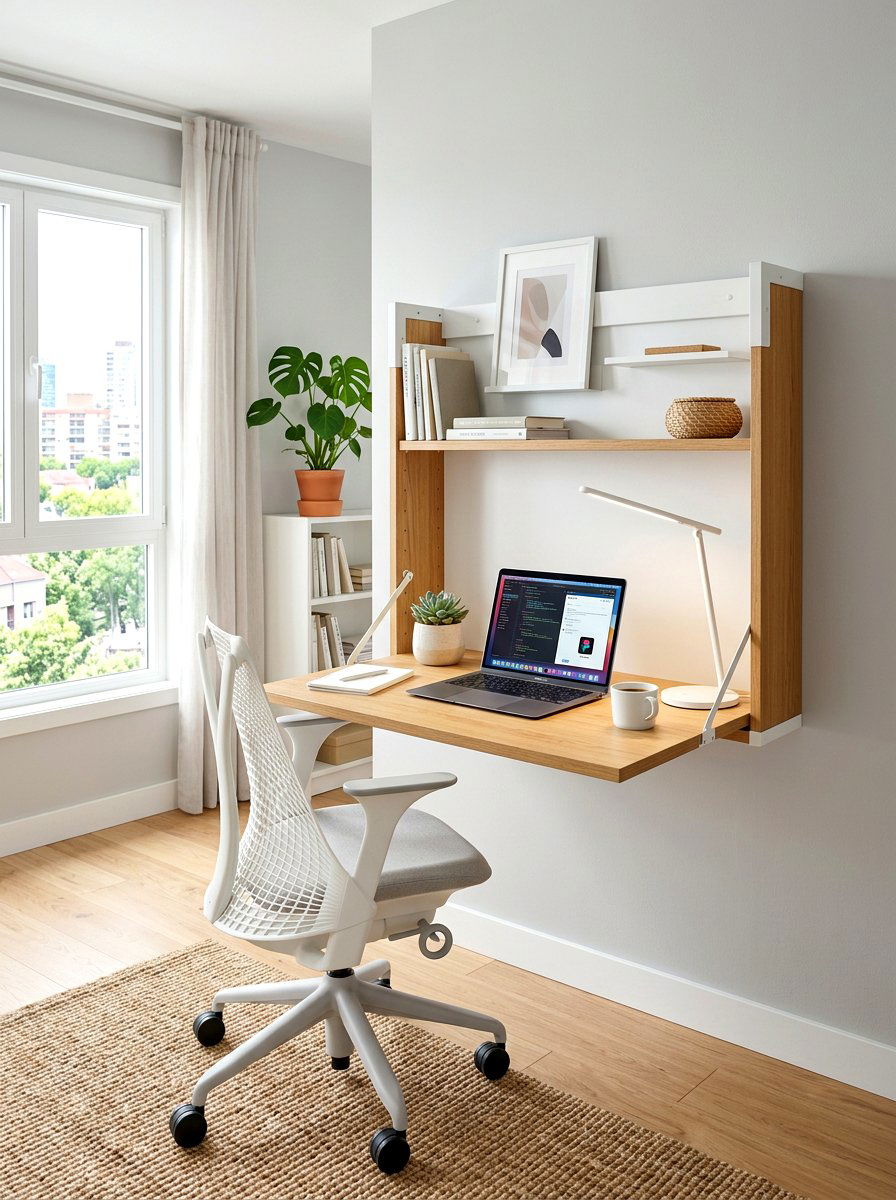 Fold down wall desk - 30 garage wall storage ideas