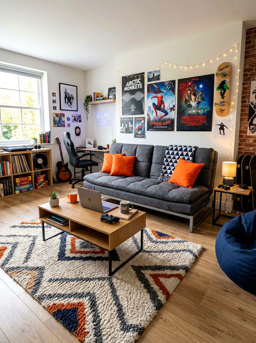 Fold out futon - 30 teen hangout room ideas