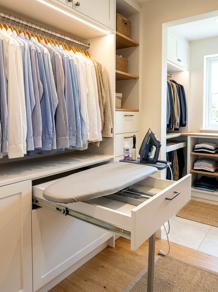 Fold out ironing board - 30 small walk in closet ideas