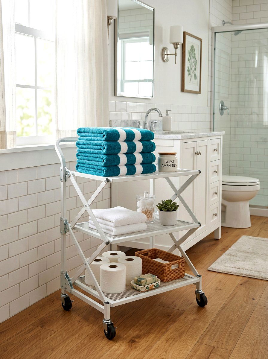 30 Aesthetic Bathroom Cart Ideas for Stylish Storage on the Go