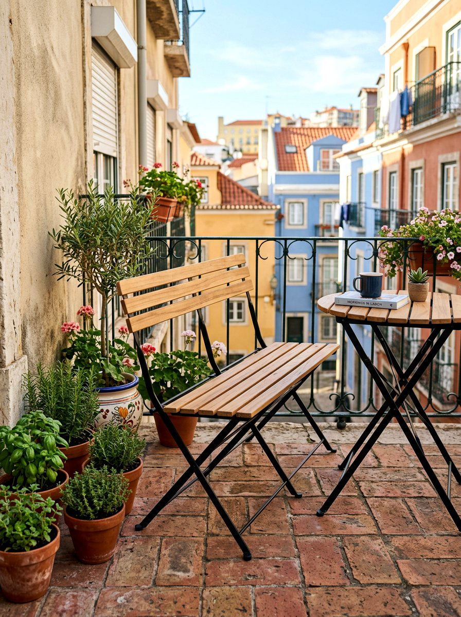Foldable Bistro Bench - 30 garden reading bench ideas
