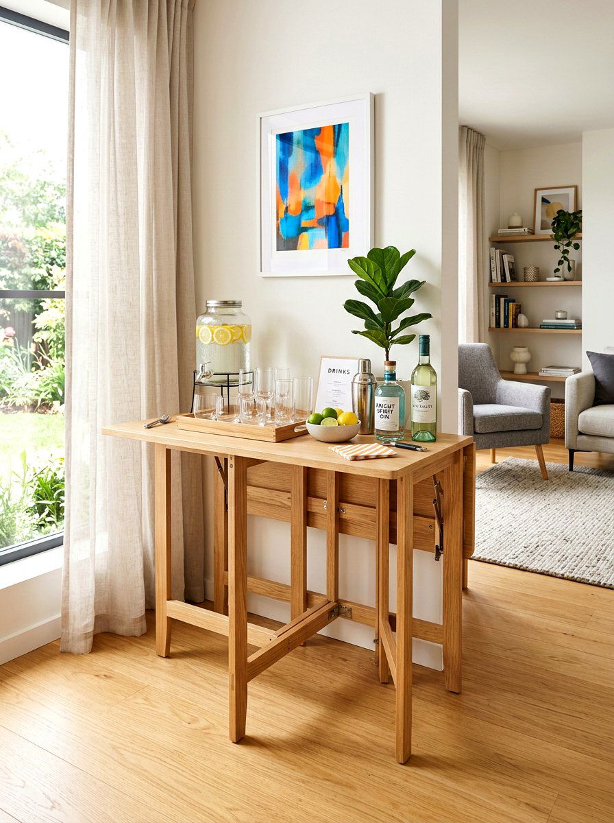 Foldable Console Table - 30 slim console apartment ideas