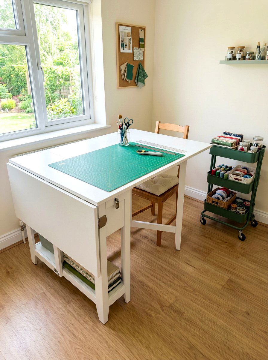 Foldable Craft Table Solution - 30 quilting room ideas