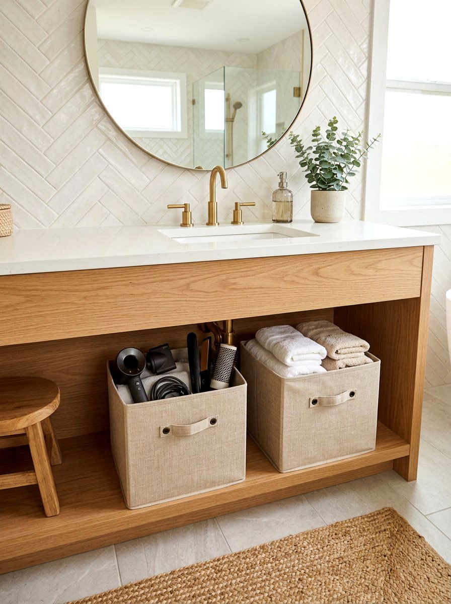 Foldable Fabric Storage Cube - 30 under sink storage rental ideas