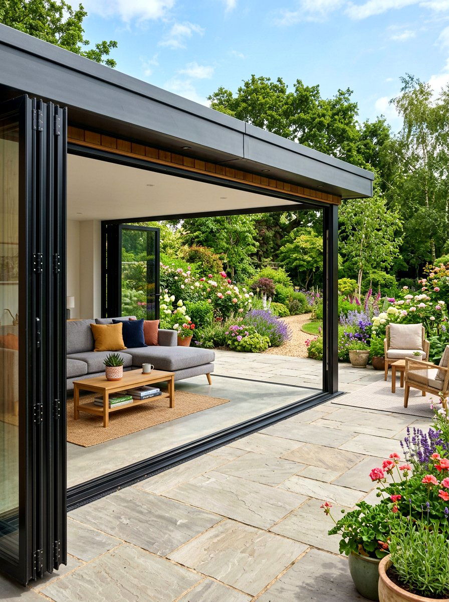Foldable Glass Wall Garden Room - 30 outdoor garden room ideas