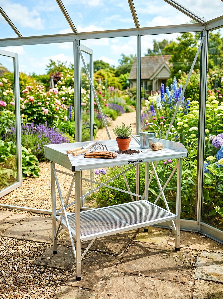 Foldable Greenhouse Potting Bench - 30 greenhouse potting bench ideas