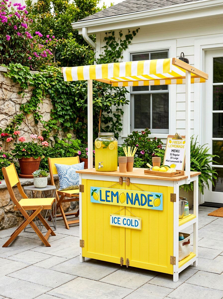 Foldable Lemonade Stand - 30 lemonade stand patio ideas
