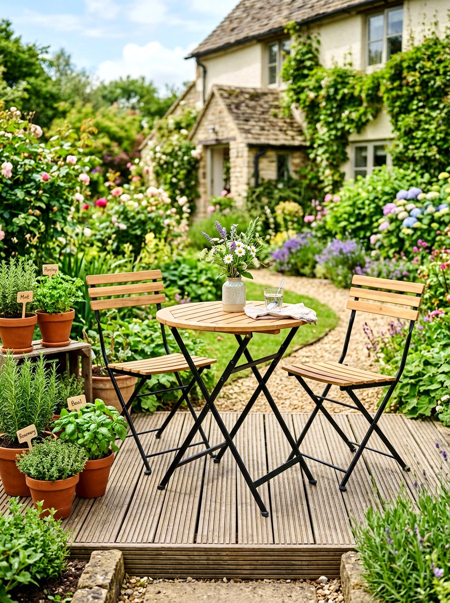 Foldable Outdoor Bistro Set - 30 bistro patio ideas
