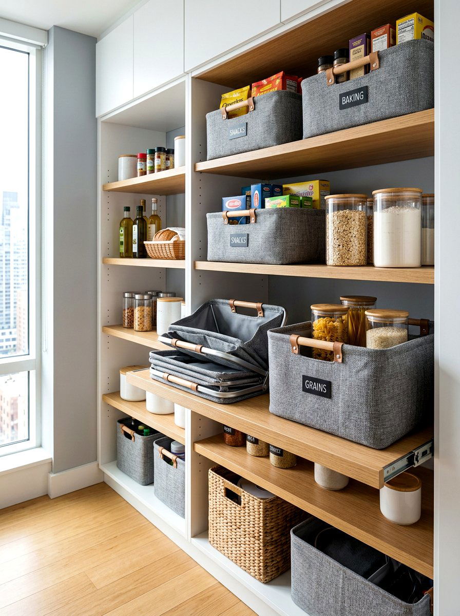 Foldable Pantry Basket - 30 basket pantry organization ideas