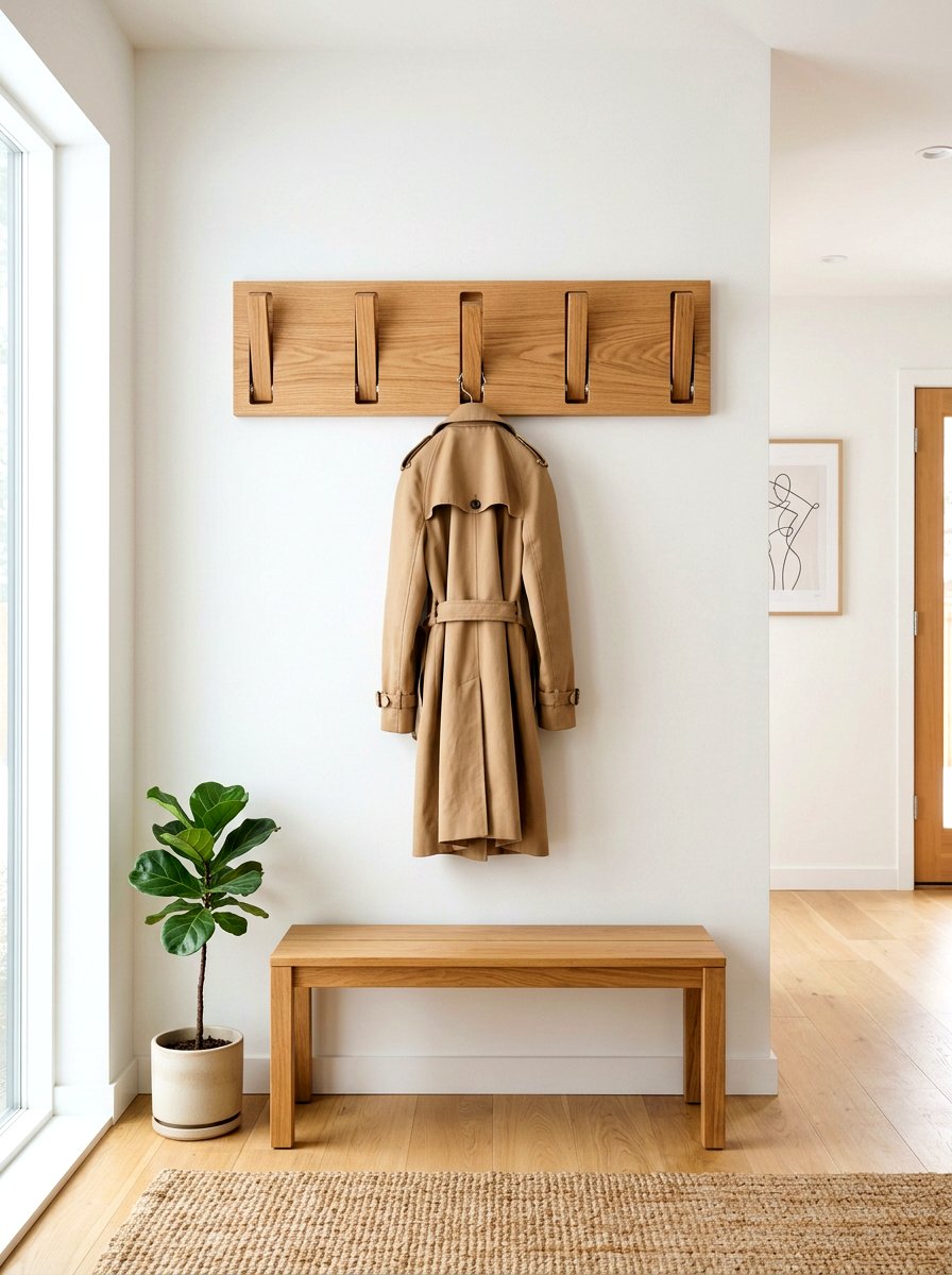 Foldable Wall Hooks - 30 narrow entryway storage ideas