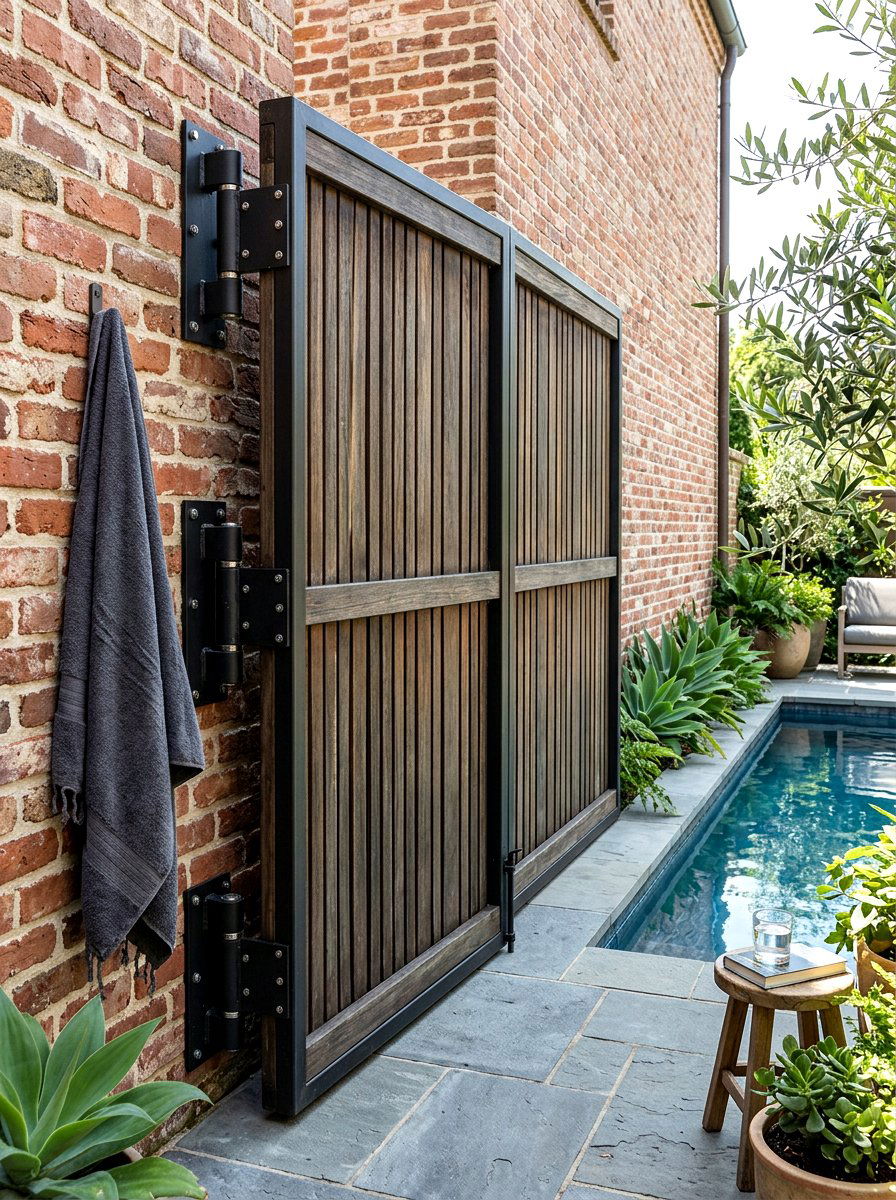 Foldable Wall Mounted Screen - 30 outdoor changing room ideas