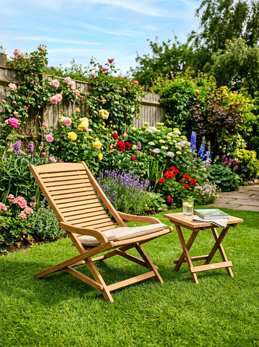 Foldable Wooden Deck Chair - 30 compact patio furniture ideas