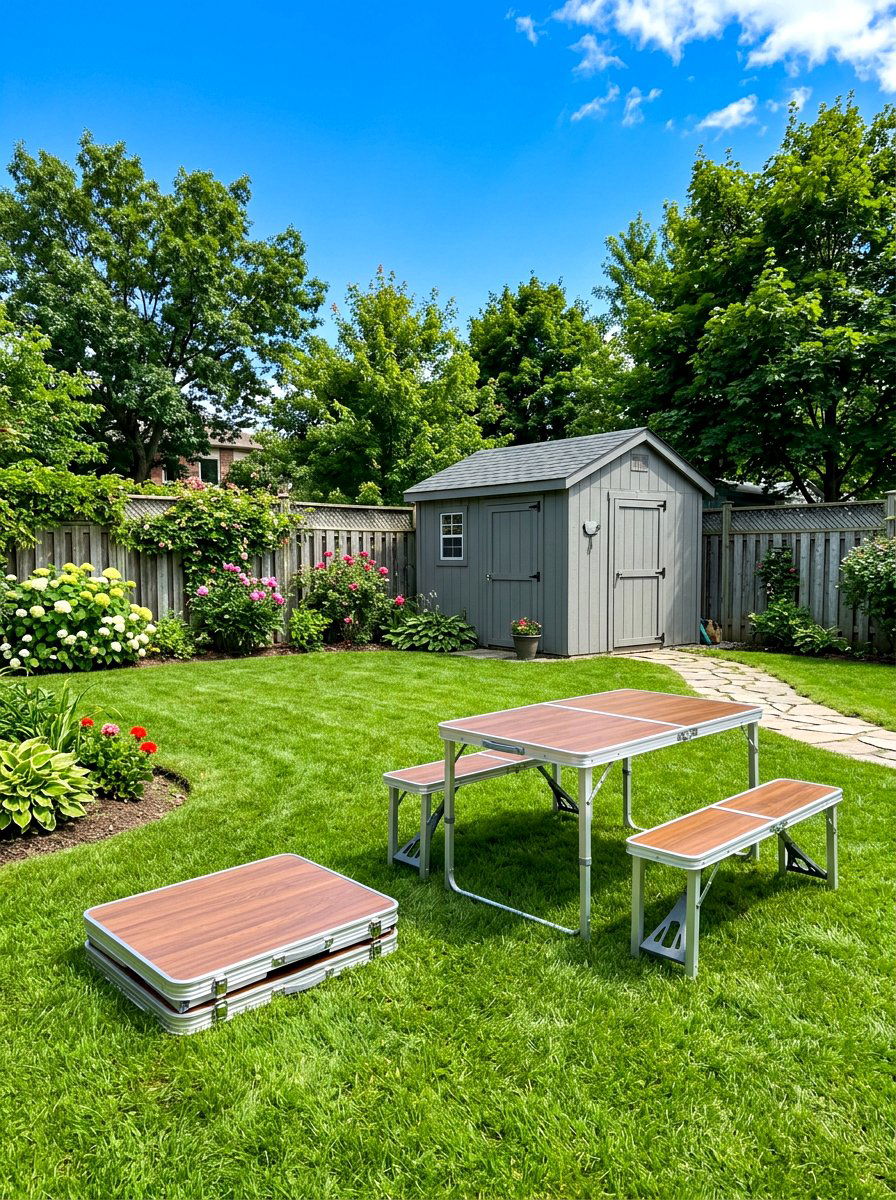 Foldable picnic table - 30 backyard picnic table ideas
