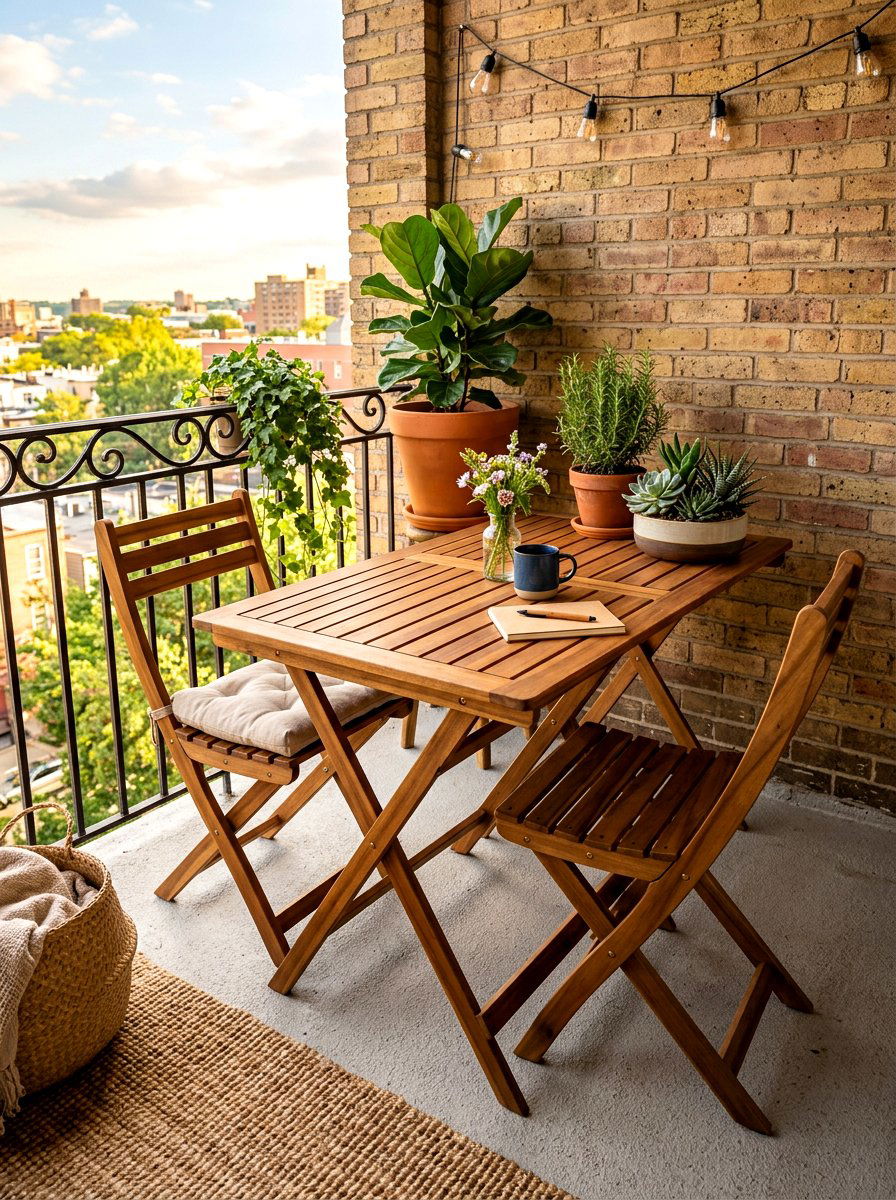 Foldable wooden patio table - 30 porch coffee table ideas